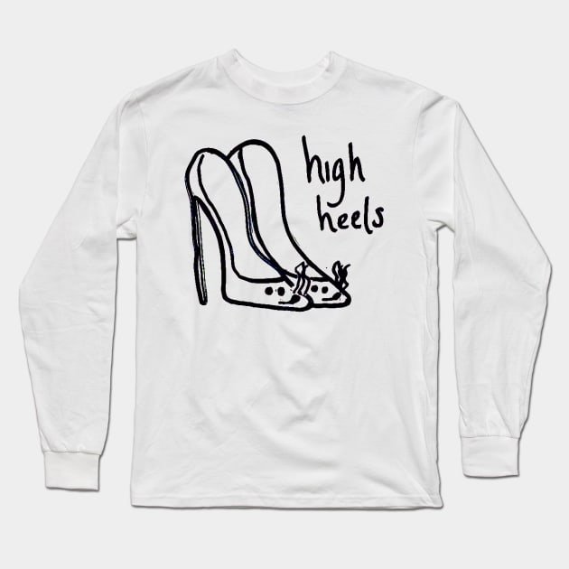 high heels Long Sleeve T-Shirt by hazydoodlez